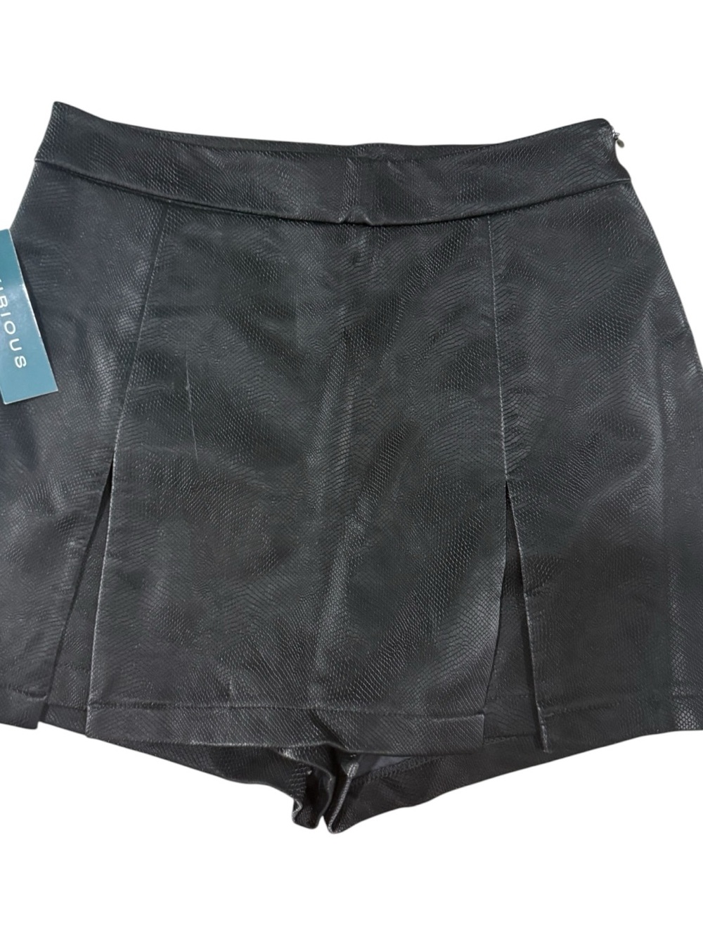 Kirious Faux Leather Skort in Black